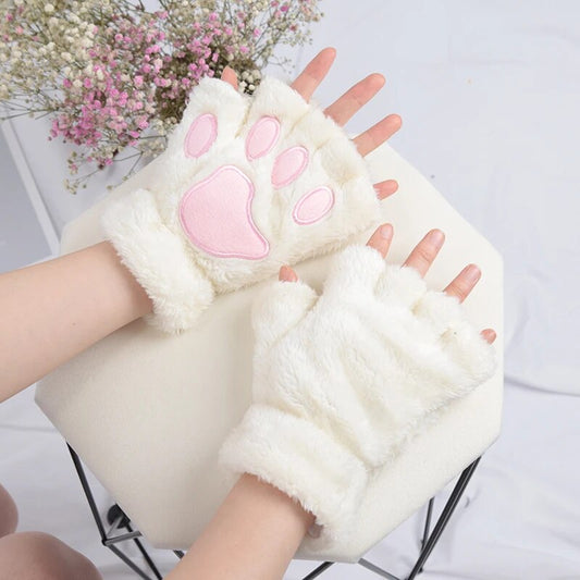CozyCat Claw Paw Plush Mittens