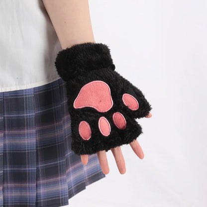 CozyCat Claw Paw Plush Mittens