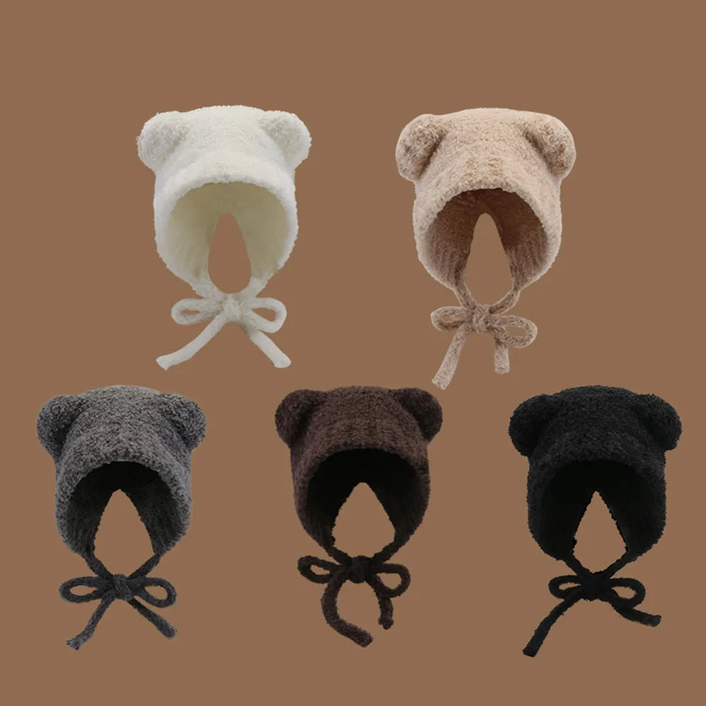 CozyLamb Winter Lace-Up Knitted Beanie