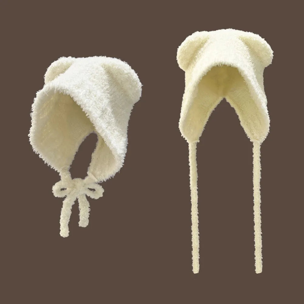 CozyLamb Winter Lace-Up Knitted Beanie
