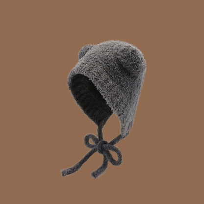 CozyLamb Winter Lace-Up Knitted Beanie