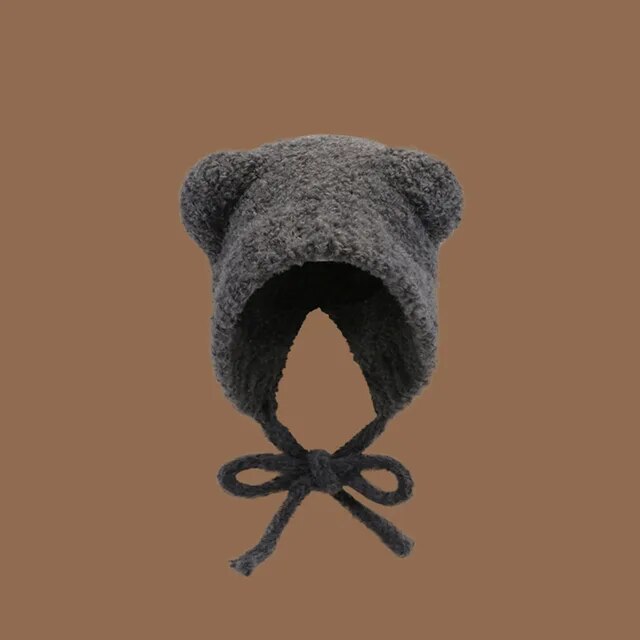 CozyLamb Winter Lace-Up Knitted Beanie